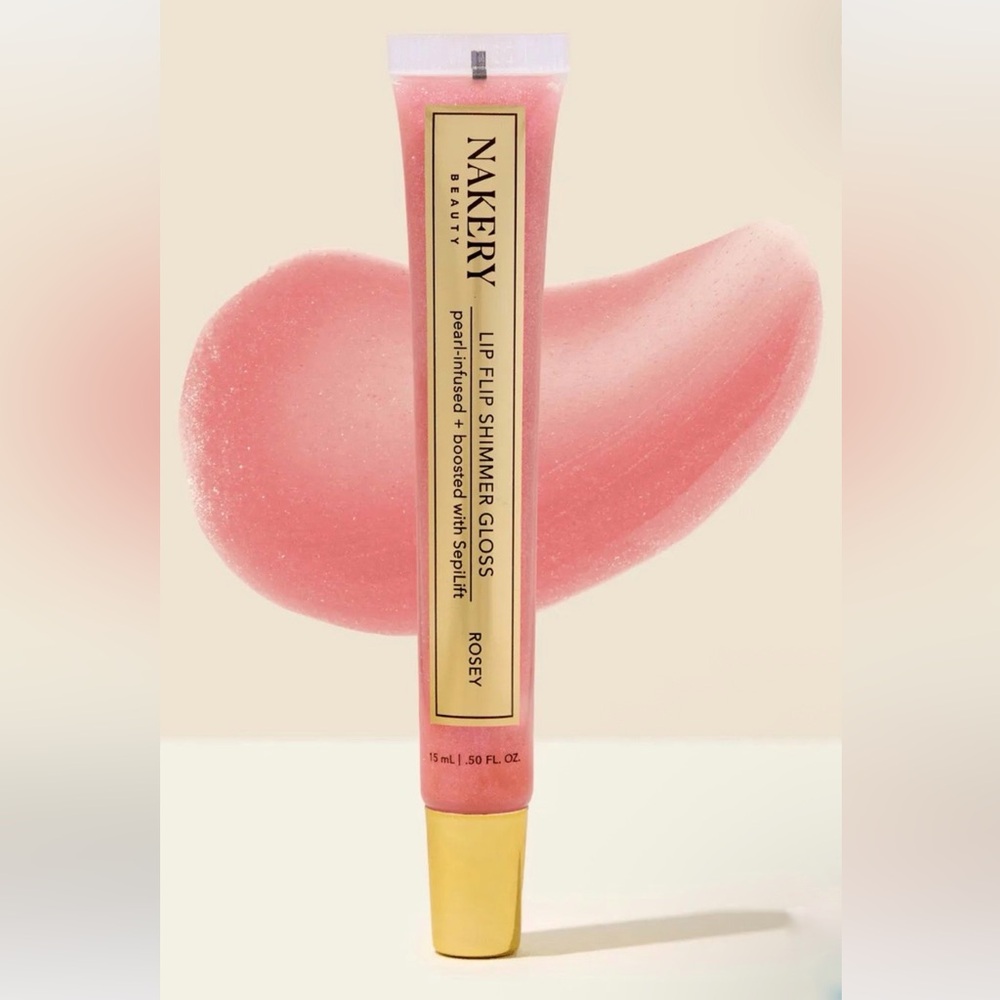 NAKERY Lip Flip Shimmer Gloss - Rosey
